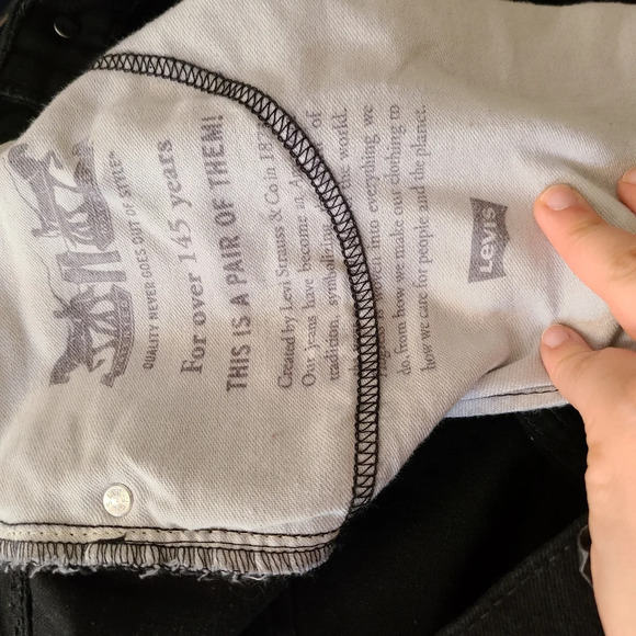 Levi's 514 Straight Black Jeans Men's Size W34 L32 - Picture 5 of 11